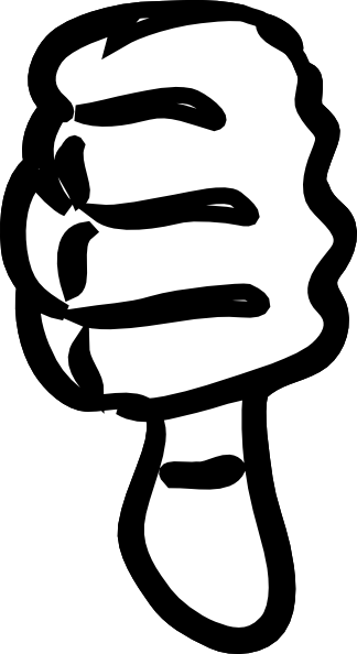 Thumbs down clipart black and white