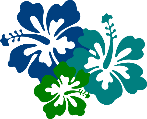 Teal Hibiscus Clipart