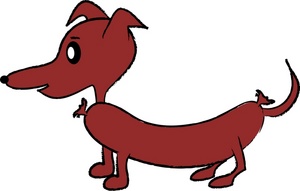 Hot Dog Clipart Image - Weiner Dog with Hot Dog Shaped Torso