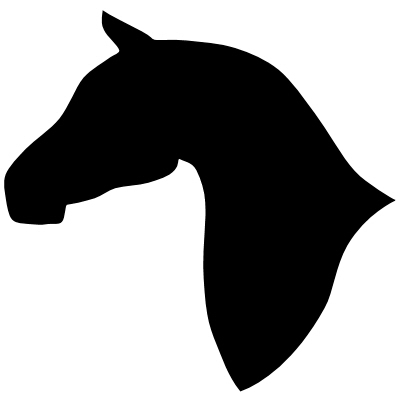 horses face black and white clipart