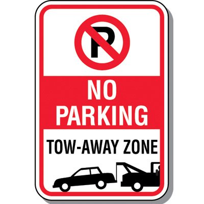 Tow Away Zone Signs - Tow-Away No Parking (With Graphic) | Seton