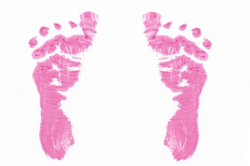 Pink baby footprints clipart
