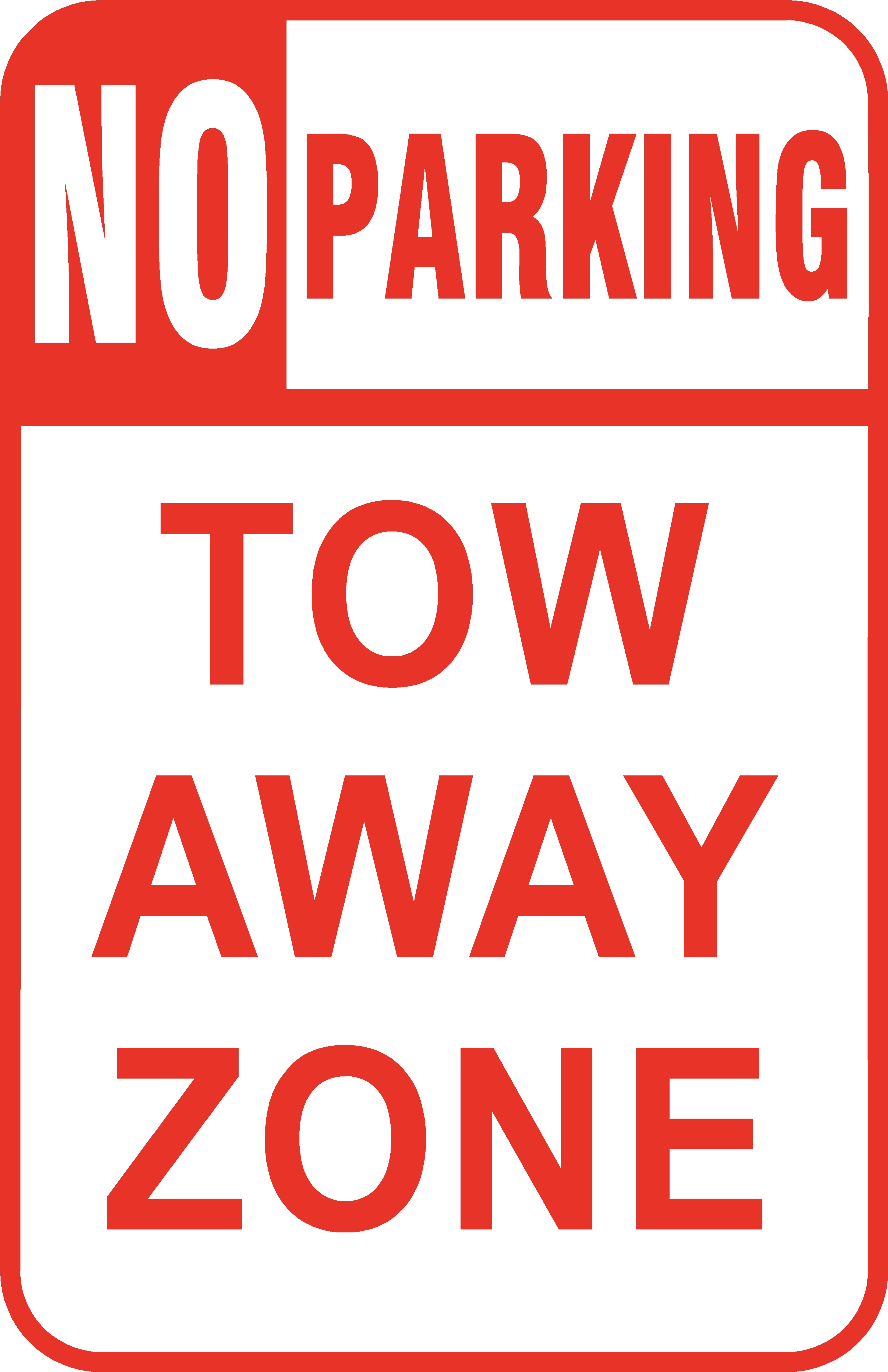 New No Parking Tow Away Zone Sign 12" x 18" Aluminum Metal Road ...
