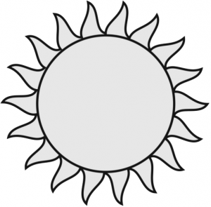 The sun clipart black and white