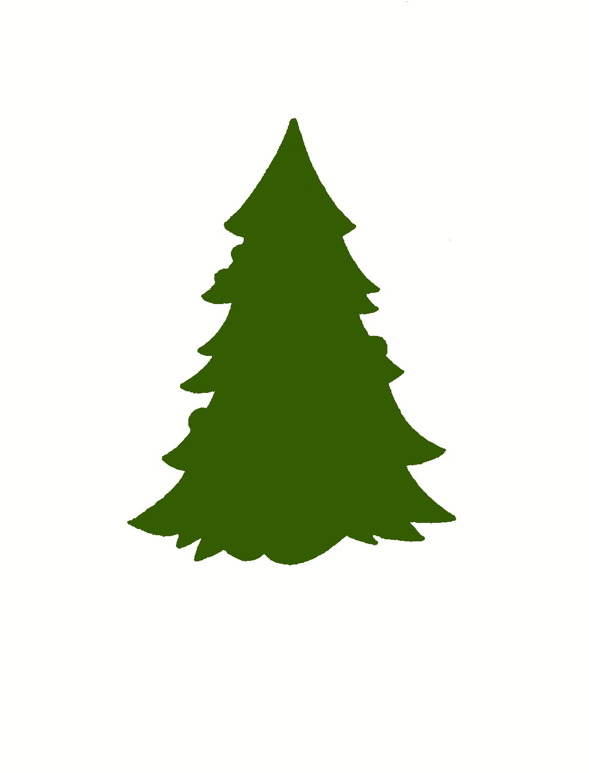 Green Christmas Tree Outline Clipart