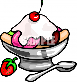Dessert Clipart Picture of a Banana Split with a Cherry on Top ...