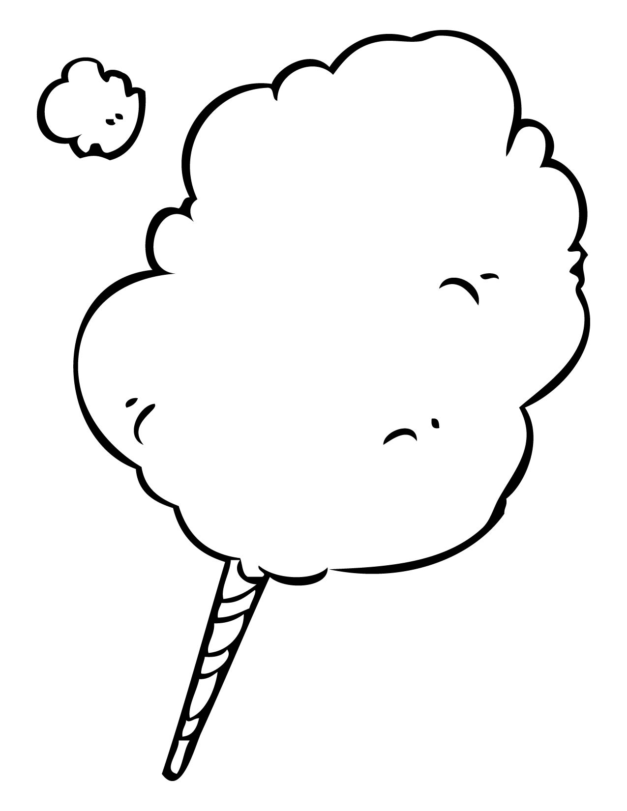 Cotton Candy Clipart Black And White - Free ...