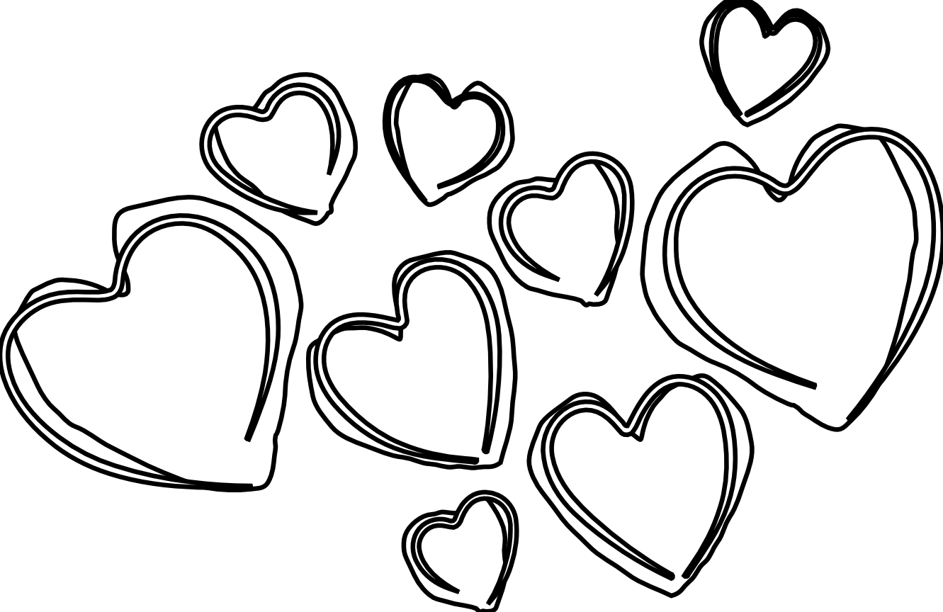 clip art hearts black and white - photo #49