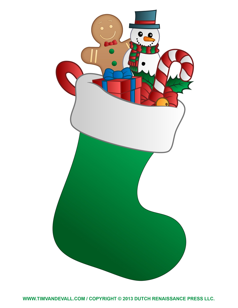 Christmas decorated stocking clipart