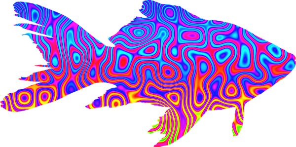 Psychedelic goldfish - vector Clip Art