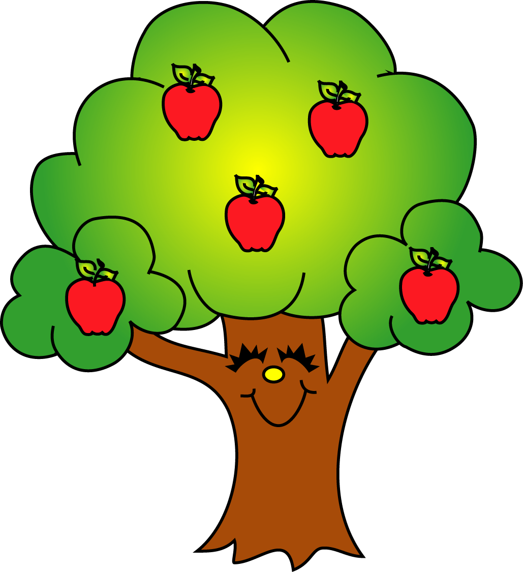 Red apple tree clipart