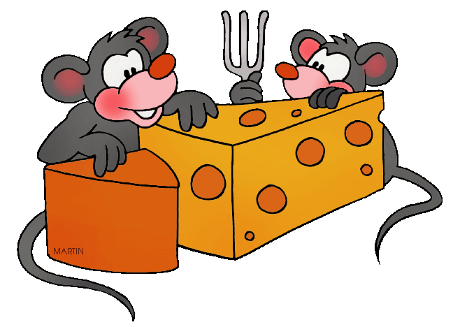 Free Animals Clip Art by Phillip Martin, Mice and Cheese