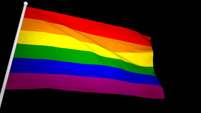 Gay Pride Rainbow Flag 06 (HD) - Flag Blowing In The Wind On The ...