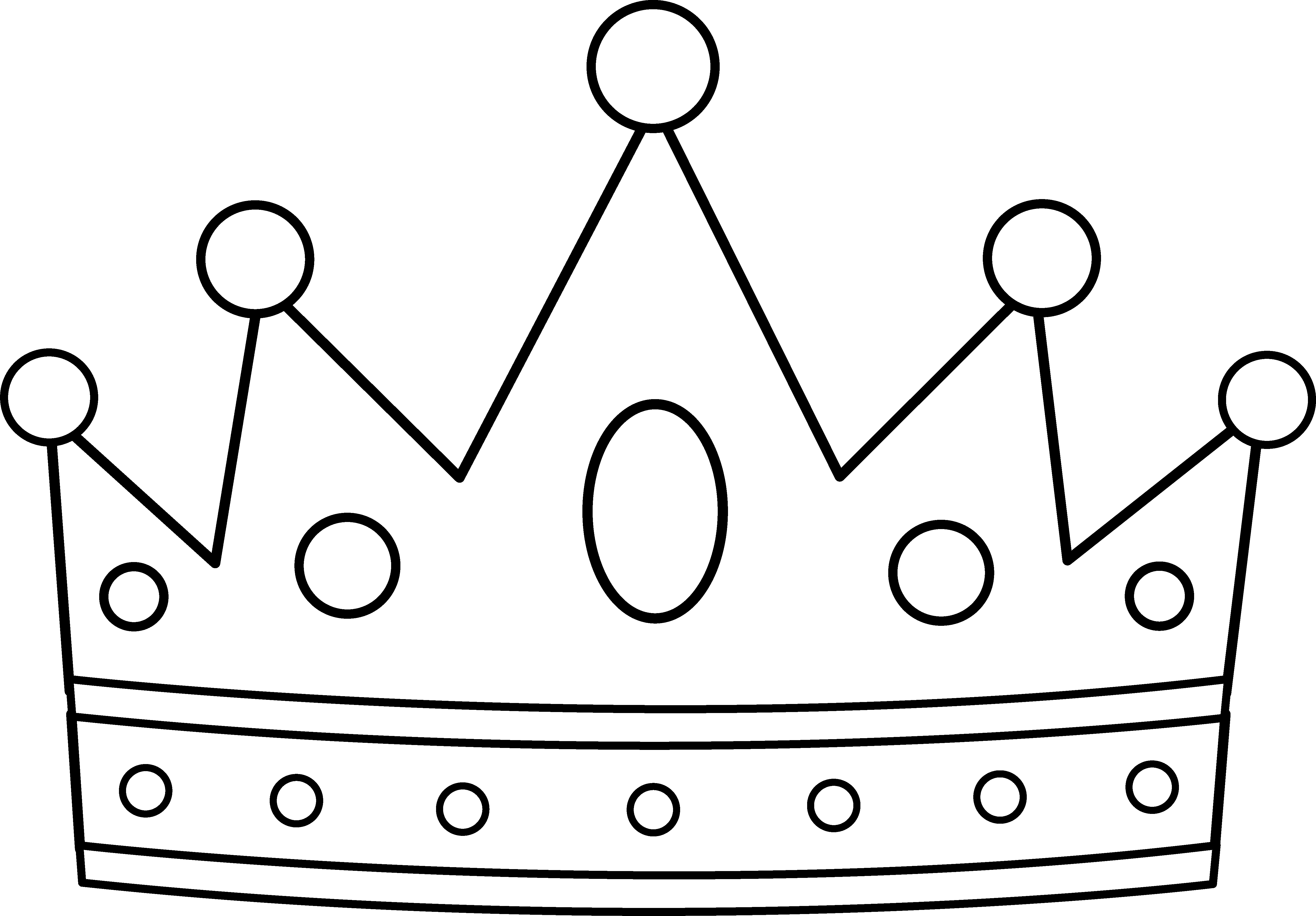 Black and white clipart crown
