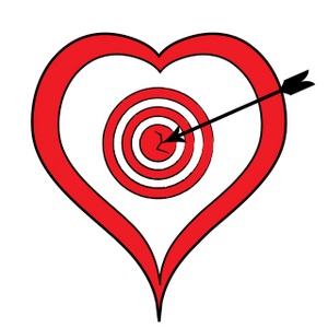 Love Clipart Image - Red Valentine Heart with Cupid's Arrow in the ...