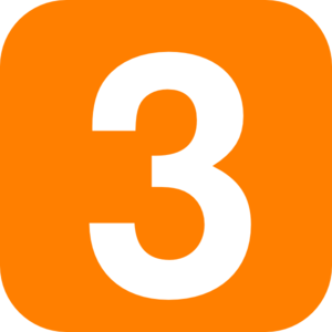 Green, Rounded, Square With Number 3 by 1