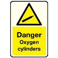 Hazard Warning Signs - Danger Oxygen cylinders
