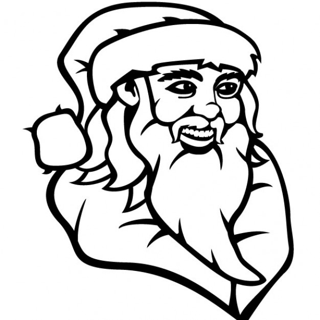 Santa Claus drawing in black and white | Download free Vector