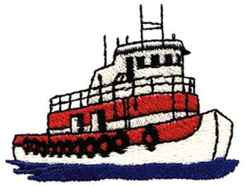 Tug Boat Embroidery Design