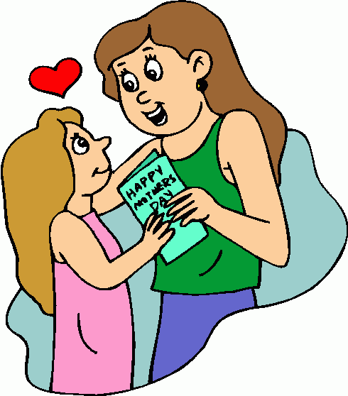 Clipart of mother and daughter