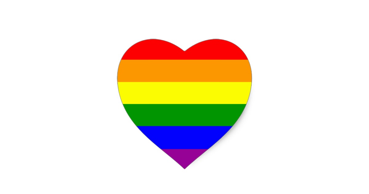 Rainbow Pride Gay & Lesbian Power Heart Love Heart Sticker | Zazzle