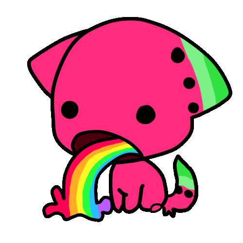 Rainbow Spewing Watermelon Dog Gif