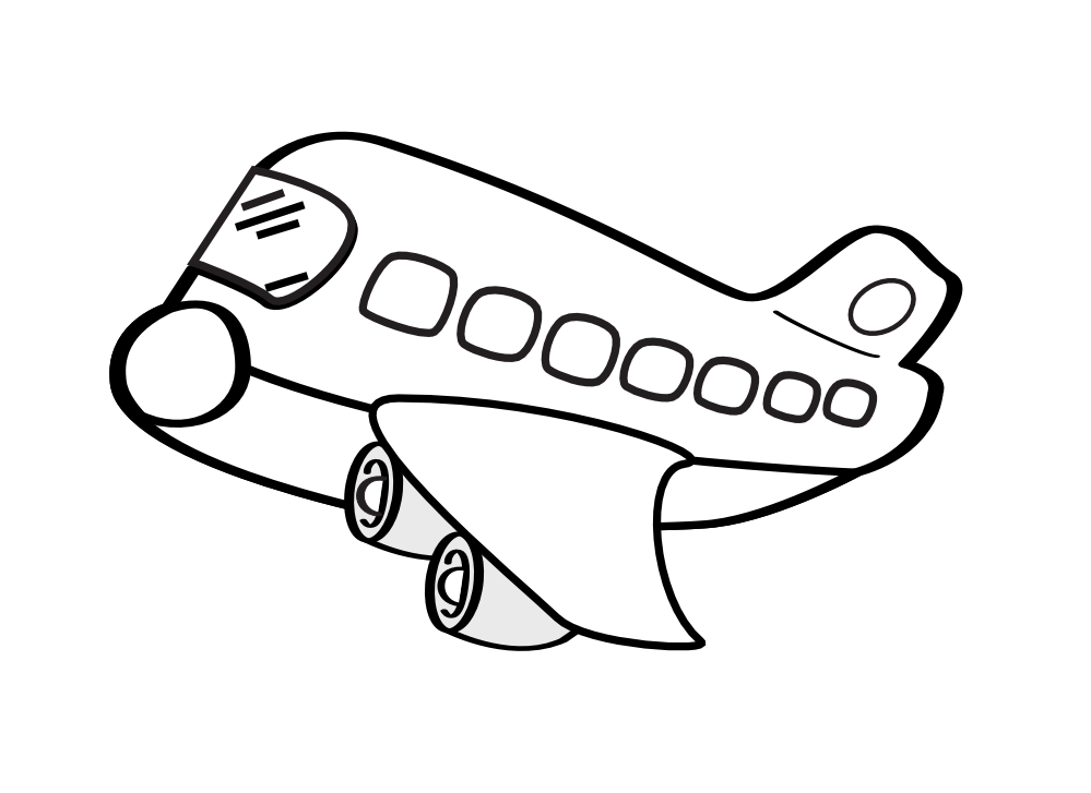Airplane Clipart Black And White