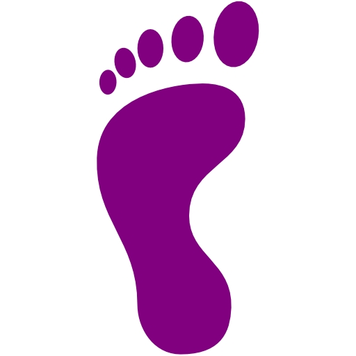 Free purple left footprint icon - Download purple left footprint icon