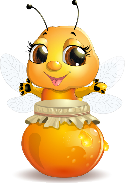Elements of Honey and Bees vector set 01 - Vector Animal free download