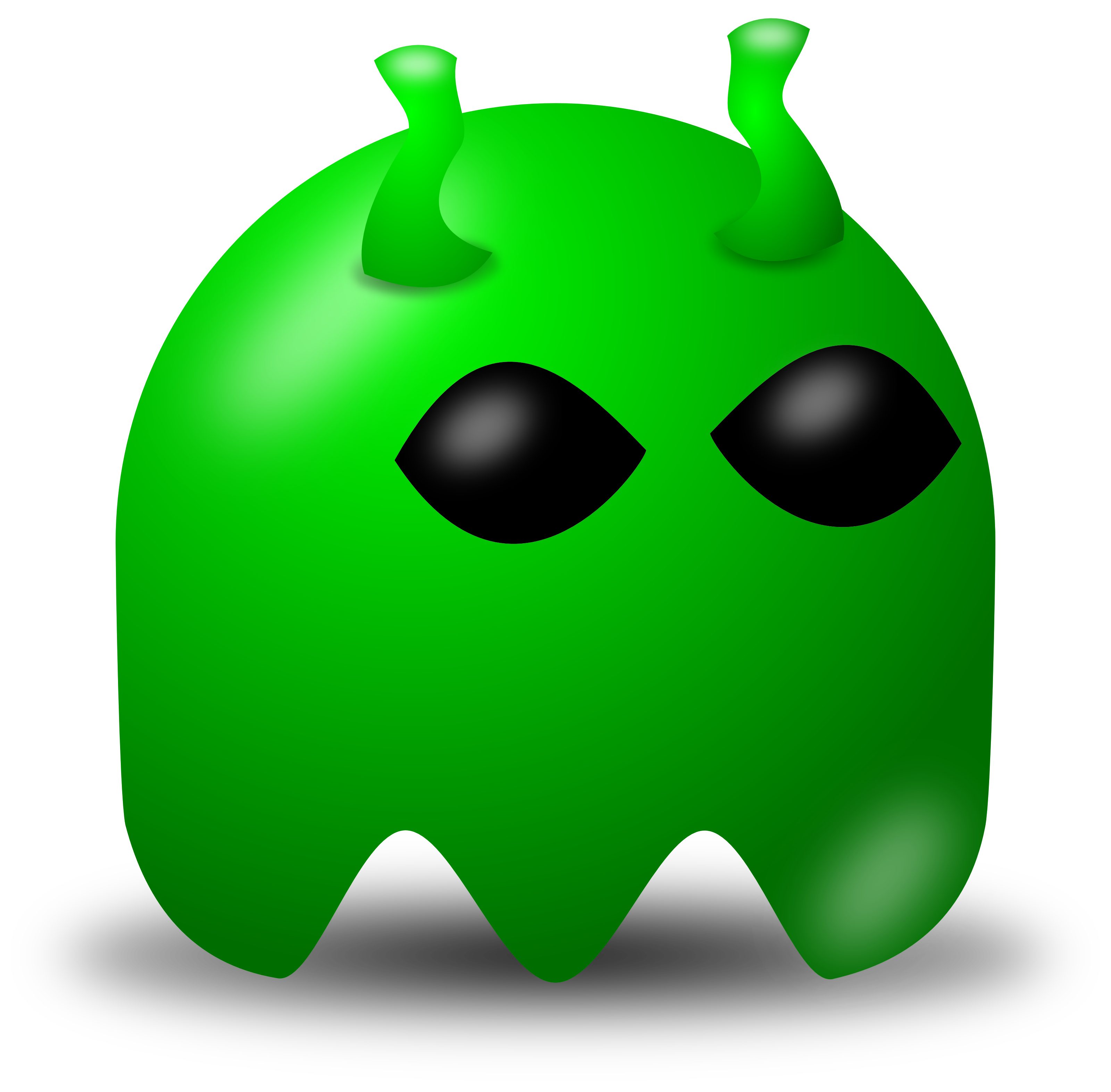 Black Alien Green Eyes Clipart