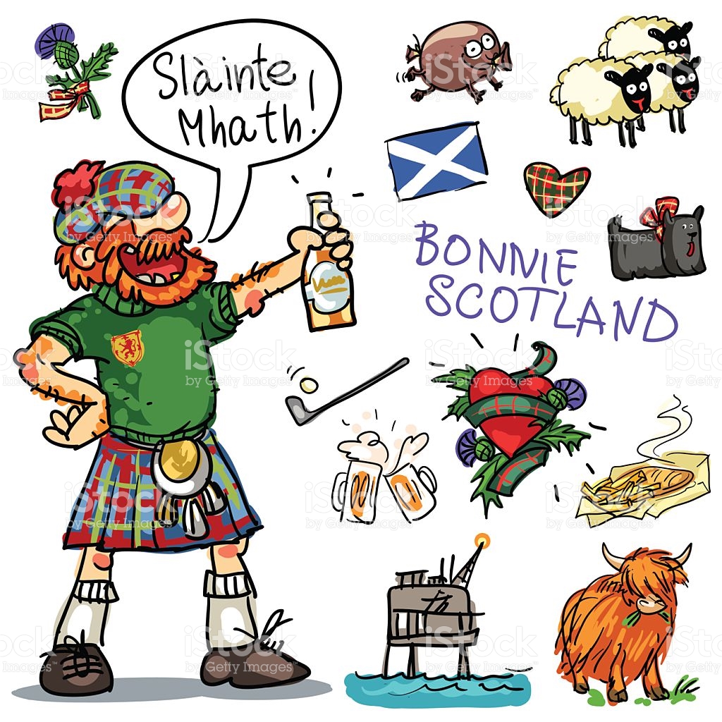 Bonnie Scotland Cartoon Clipart Collection stock vector art ...