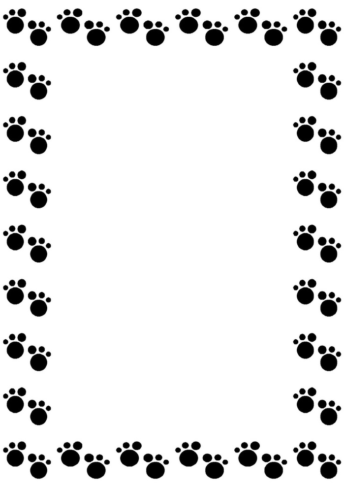 free clipart cat paw print borders - photo #48