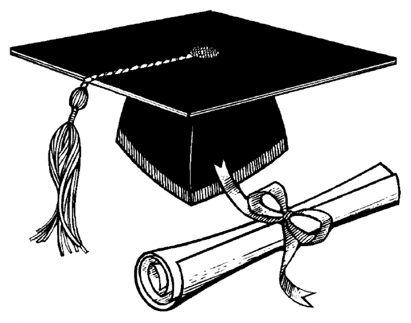 graduation cap clipart pertaining to graduation scroll clipart ...