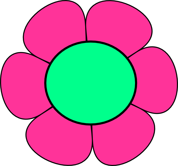 Pink And Green Flower Clip Art - vector clip art ...
