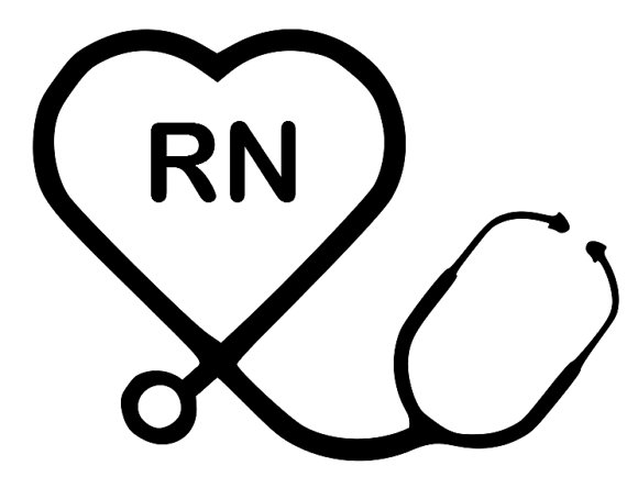 Items similar to Heart Stethoscope RN Decal on Etsy
