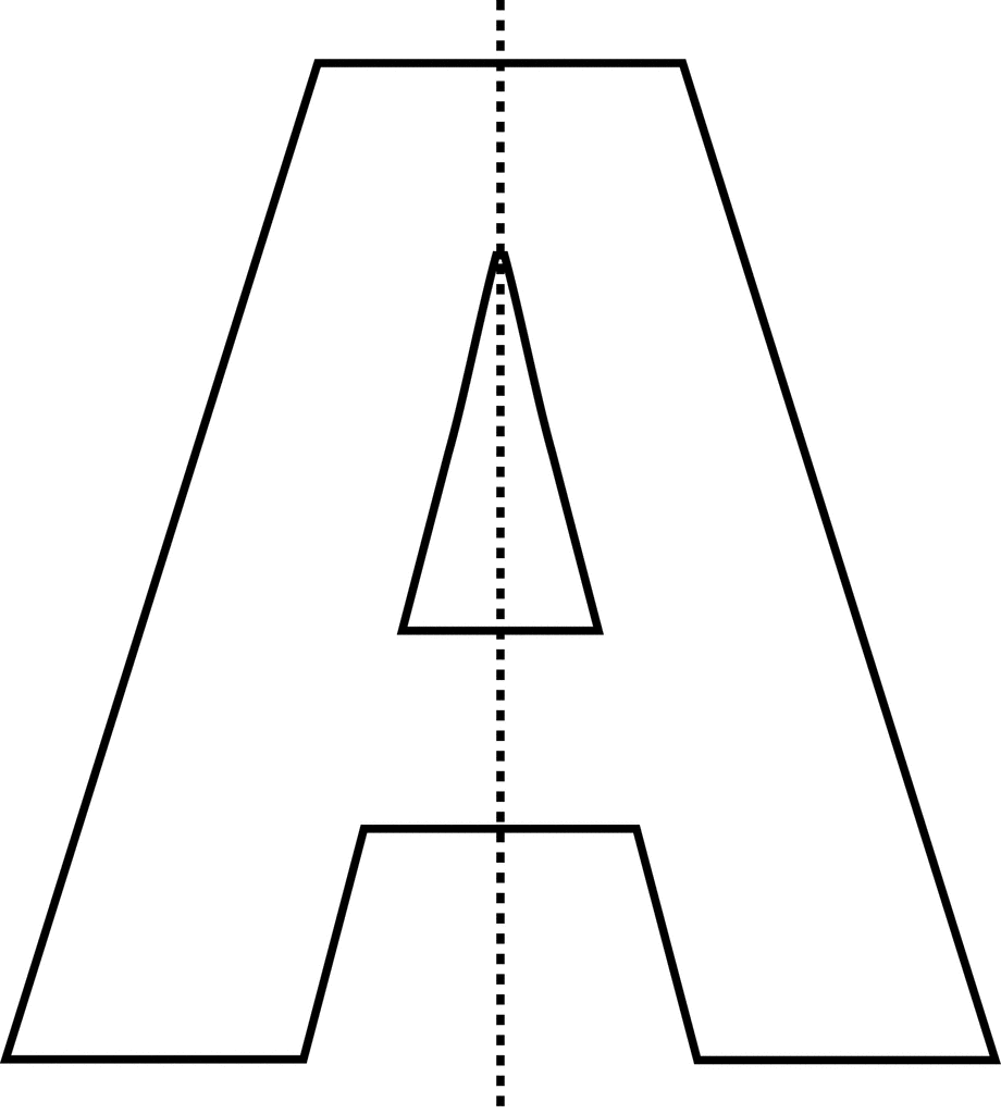 Vertical Line of Symmetry, Letter A With | ClipArt ETC