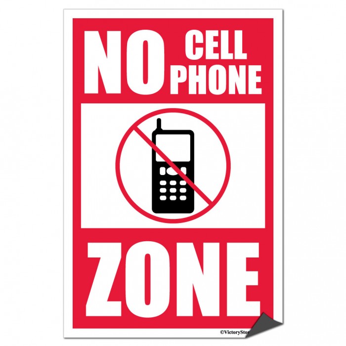 No Cell Phone Zone Sign or Sticker - #3