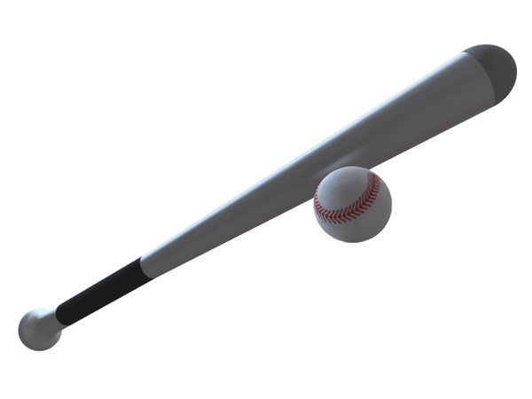 baseball bat ball 3d obj