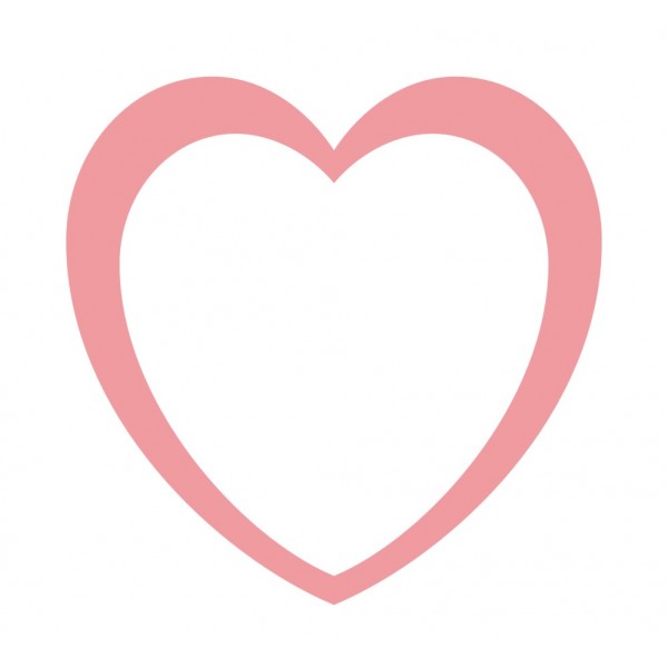 Pink baby heart outline clipart