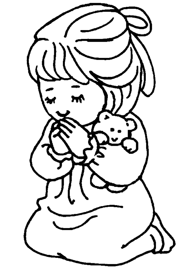 Children Praying Coloring Page - AZ Coloring Pages