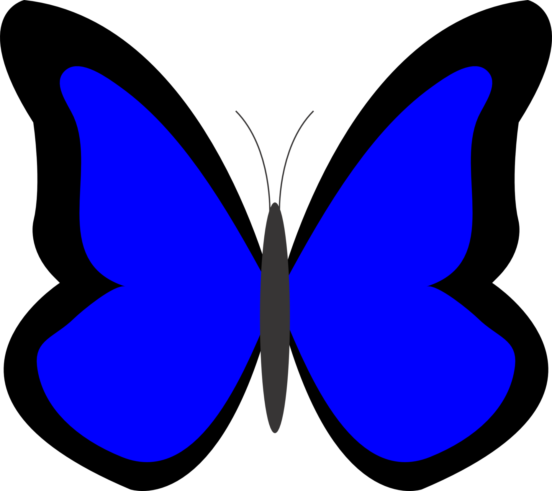 Blue butterfly clipart