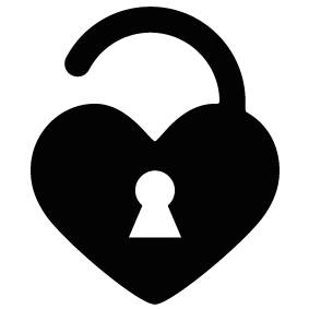 Closed Padlock Heart Silhouette | Silhouette of Closed Padlock Heart