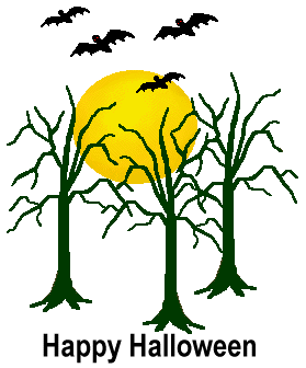 Halloween clip art of friendly ghosts and bats and graves plus ...
