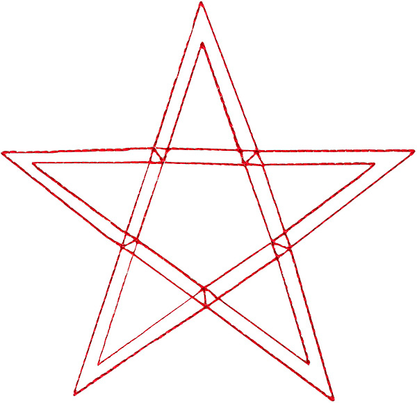 Outlines Embroidery Design: 5 Point Star Ragwork from Grand Slam ...