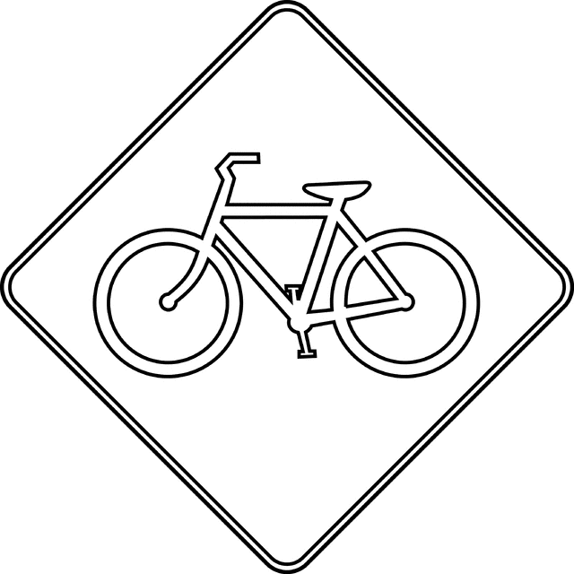 Bicycle Crossing, Outline | ClipArt ETC