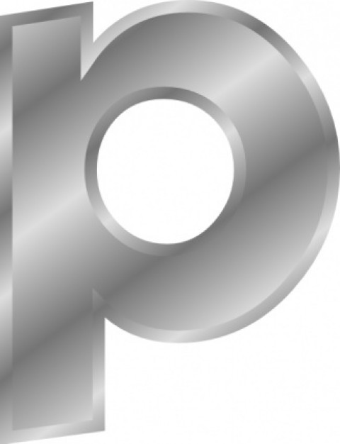 Effect Letters Alphabet Silver P clip art | Download free Vector