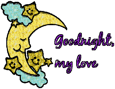 Good Night My Love Animated Glitter Graphic