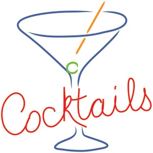 Cocktails Sign Clipart Image - Retro "Cocktails" Sign