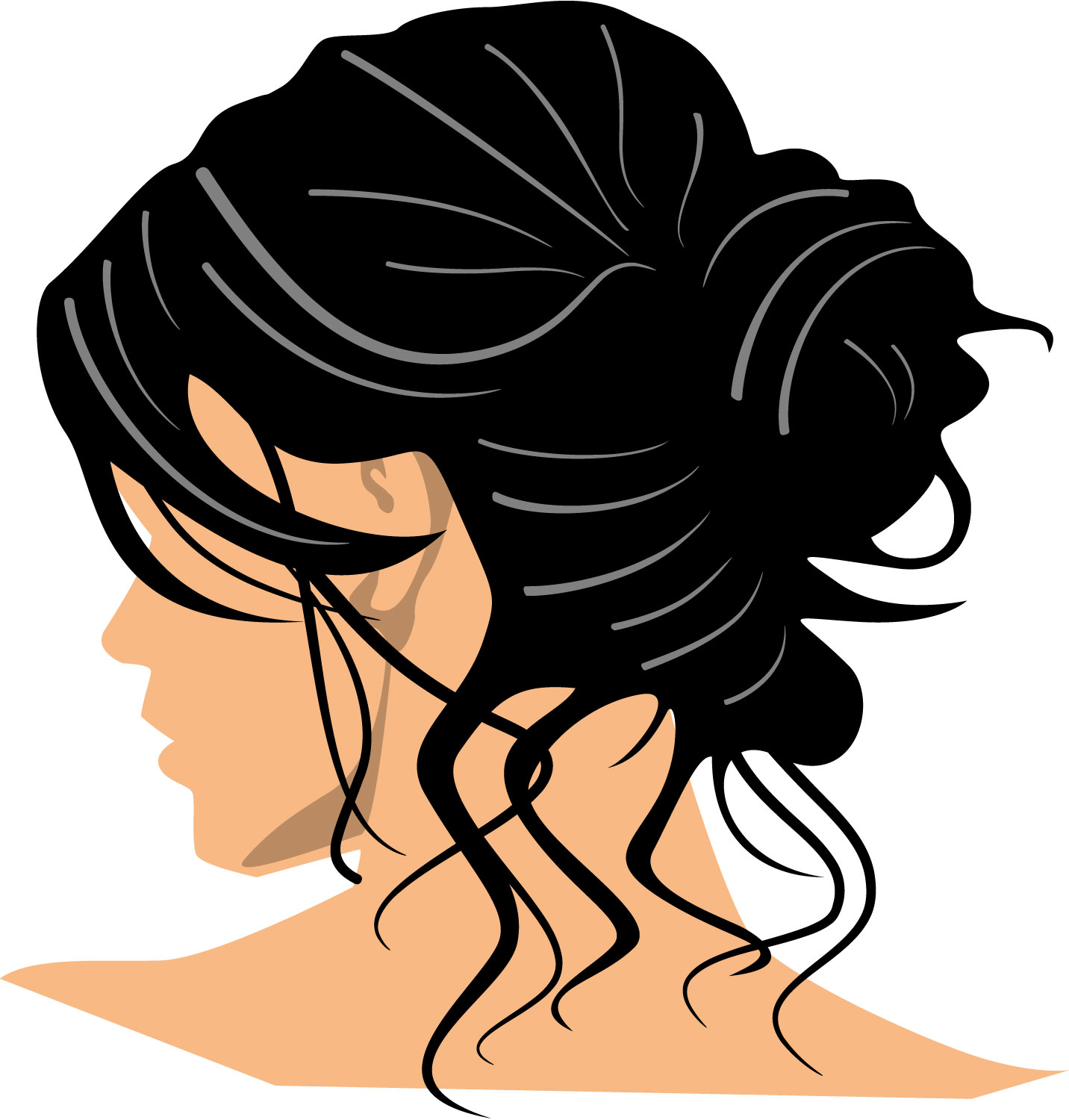 clipart girl with black hair - photo #1