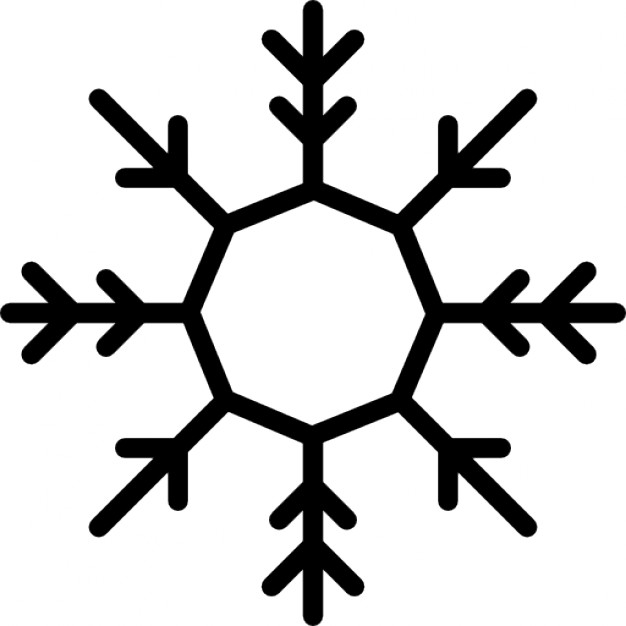 Snowflake with octagon center outline Icons | Free Download